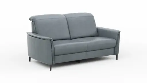 Sofa Bolivien - 2,5-Sitzer mit Relaxfunktion/Kopfteilverstellung motorisch, Leder, Steel