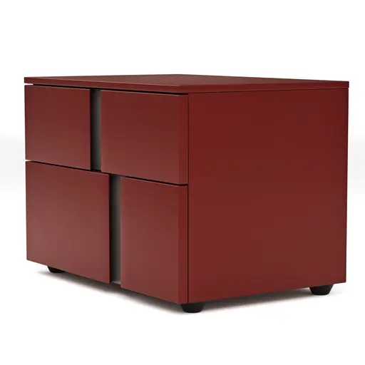 Nachttisch Loretto - Lack matt, Bordeaux