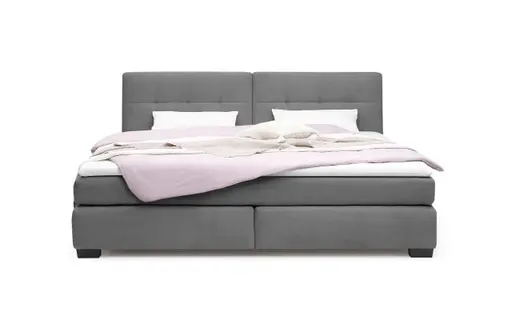 Boxspringbett JILA- Ligefläche ca. 240x200 cm, Stoff, Dunkelgrau