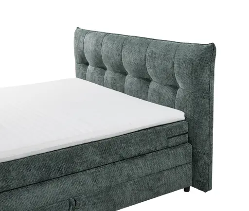Boxspringbett- Liegefläche ca. 180x200 cm, Stoff, Dunkelgrün