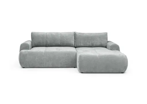 Ecksofa - 2-Sitzer mit Longchair rechts, Stoff, Aqua