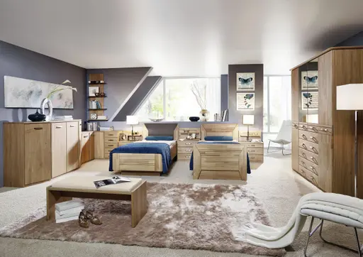 Funktionsschrank EM 1040 - B. ca. 189 cm, Wildeiche natur teilmassiv