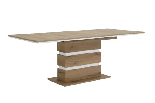 Esstisch - ausziehbar, LB ca. 140x90 cm, Evoke Eiche Nachbildung, Weiß