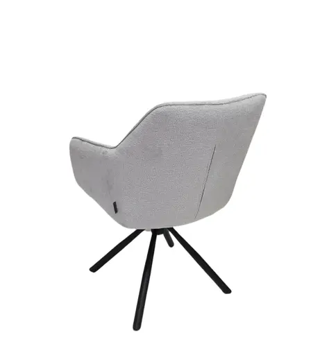 Armlehnstuhl MARLE - drehbar, Stoff, Silberfarben