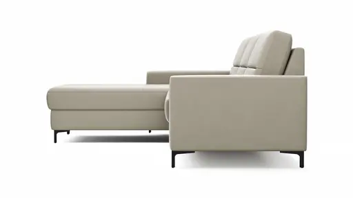 Ecksofa Merlos H -Longchair links und 2,5-Sitzer rechts inkl. Relaxfunktion (motorisch), Leder, Kreide