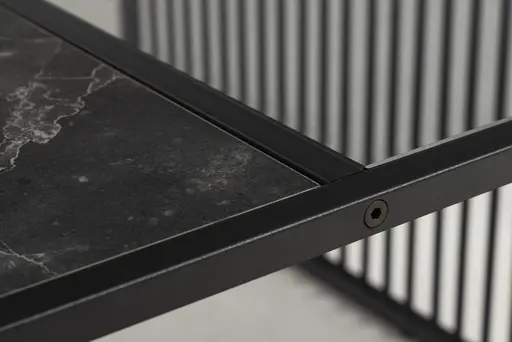 Couchtisch - LB ca. 80x80 cm, Marmoroptik, Schwarz