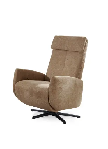 Drehsessel - Größe L, inkl. Relaxfunktion, Stoff, Cognac