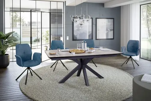 Esstisch MELANIA - ausziehbar, LB ca. 180x95, Keramik, Braun