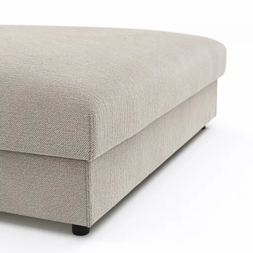 Hocker Stormy - LB ca. 110x110 cm, Stoff, Creme