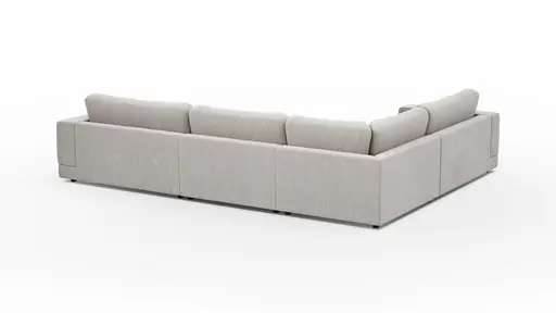 Ecksofa Juni - Ecke links mit 2,5-Sitzer, Stoff, Hellgrau