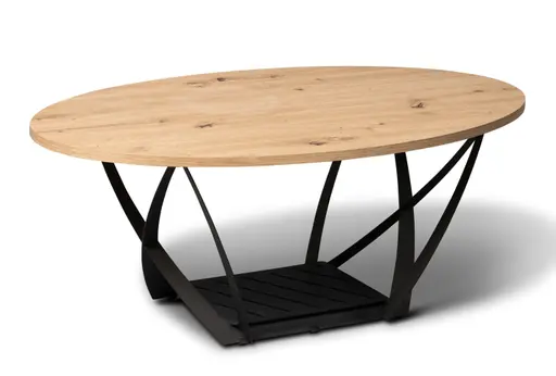 Couchtisch - LB ca. 100x60 cm, Artisan Eiche Nachbildung, Schwarz