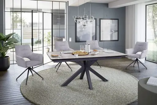 Esstisch MELANIA - ausziehbar, LB ca. 180x95, Keramik, Braun