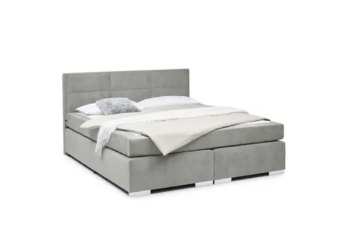 Boxspringbett SIRKO- Liegefläche ca. 180x200 cm, Stoff, Hellgrau