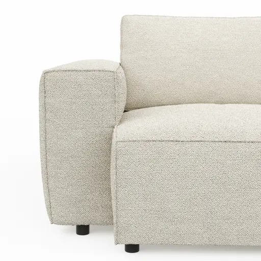 Bigsofa Lilaia - 3-Sitzer Tief, Stoff, Creme