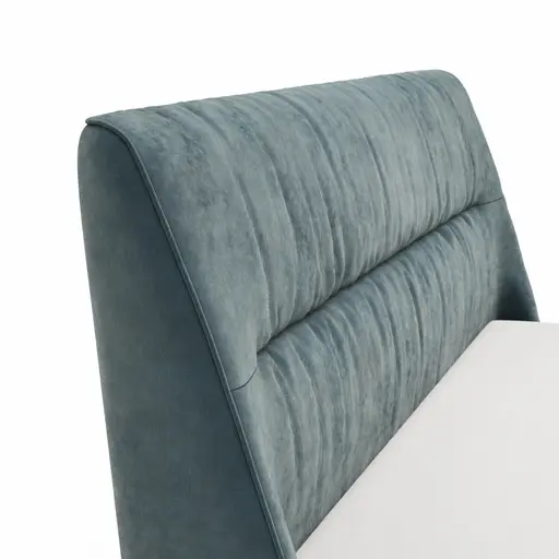 Bett Alvito - Liegefläche 180x200 cm, Stoff, Azurblau