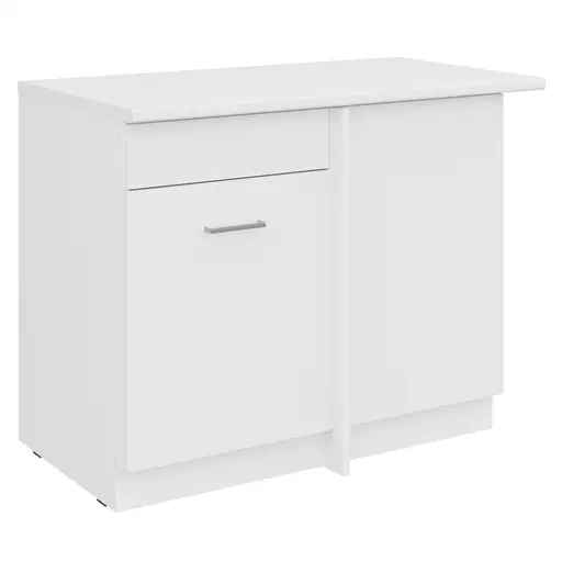 Eck-Unterschrank- B ca. 100 cm, Weiß, Matt