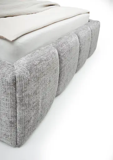 Bettgestell SANDRIN R- Liegefläche ca. 140x200 cm, Stoff, Hellgrau, inkl Latterost und Stauraum