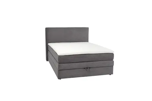 Boxspringbett JANETT- Liegefläche ca. 140x200 cm, Stoff, Grau