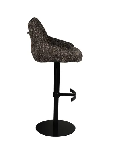 Barhocker MATTEA - drehbar, höhenverstellbar, Stoff, Dunkelbraun