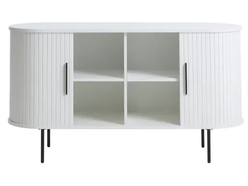 Sideboard - B ca. 140 cm, Eiche Furnier, Weiß