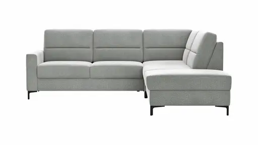 Ecksofa Merlos H. - 2,5-Sitzer mit Ecke rechts, Stoff, Grau