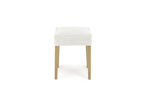 Hocker  SITTING TOGETHER_L- Stoff, Creme, Eiche Natur