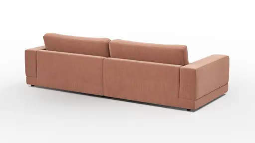 Ecksofa Juni - 1,5-Sitzer mit Longchair rechts, Stoff, Pfirsich