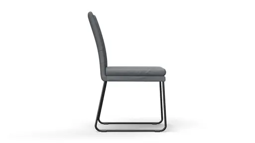 Stuhl Saragossa - Leder, Anthrazit