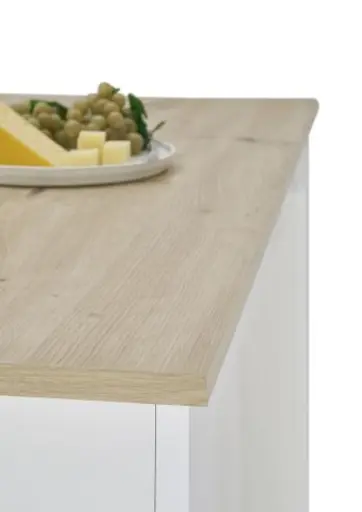 Bartisch - LB ca. 115x50 cm, Artisan Eiche Nachbildung, Weiß