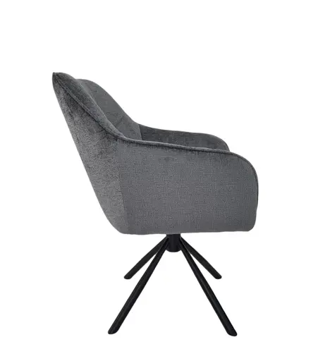 Armlehnstuhl MARLE - drehbar, Stoff, Anthrazit