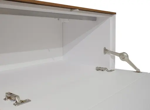 Sideboard - mit Beleuchtung, B ca. 169 cm, Weiß, Asteiche, Schwarz