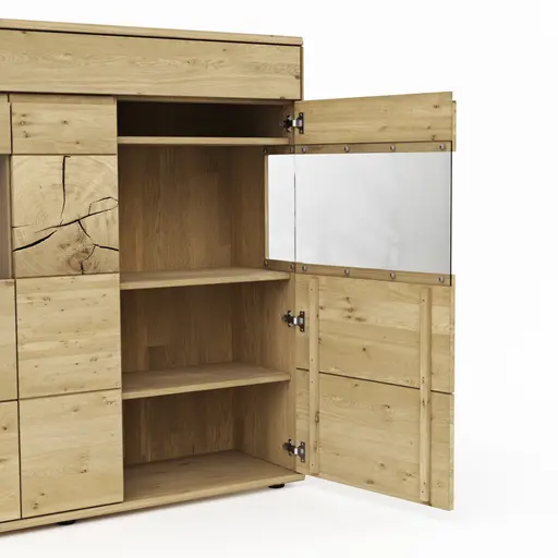 Highboard Amora - Wildeiche massiv bianco