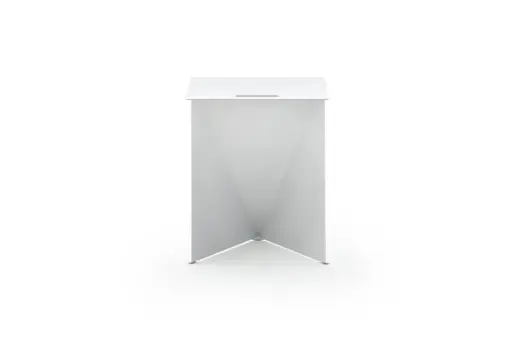 Beistelltisch Susa 1 - mit Eingriff, Metall, Weiß