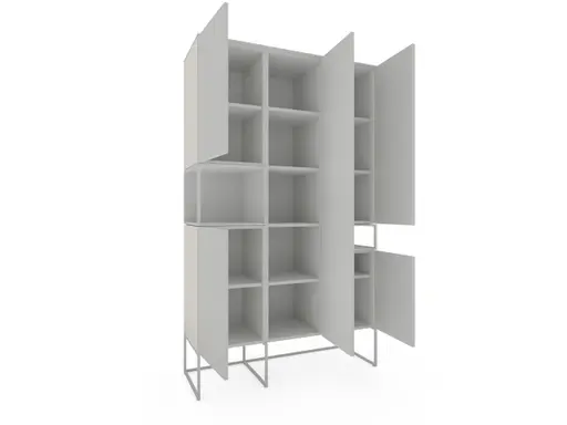 Highboard Catona - Lack matt, Hellgrau