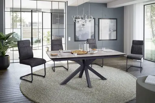 Esstisch MELANIA - ausziehbar, LB ca. 180x95, Keramik, Braun