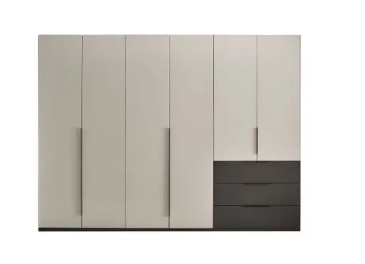 Drehtürenschrank- Graphit, Hellgrau