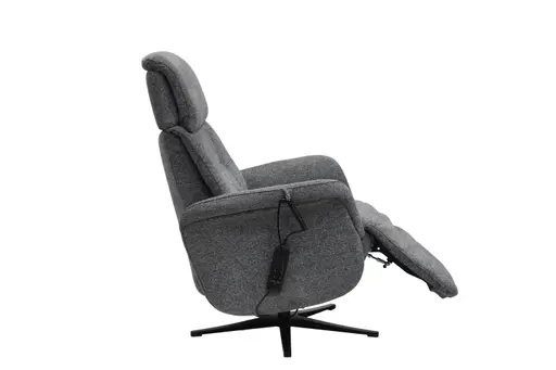 TV-Sessel MARLON - drehbar, Relaxfunktion, Kopfteilverstellung, Stoff, Graublau