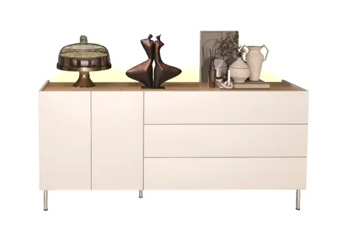 Sideboard - Kaschmir, Absetzung Eiche Bianco