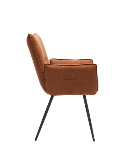 Armlehnstuhl MARCELA - Stoff, Kupfer