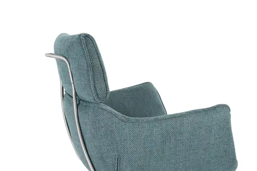 Armlehnstuhl MASHA - drehbar, Stoff, Petrol