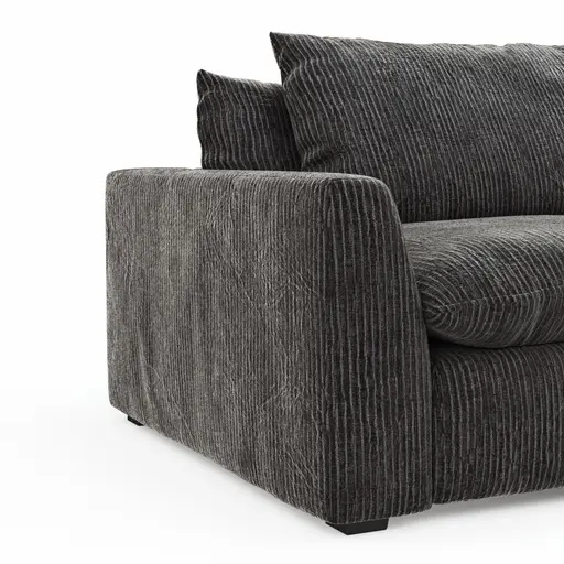 Sofa Ulf - 3,5-Sitzer, Cord, Anthrazit