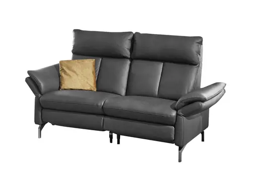 Sofa EM Luxemburg - 2-Sitzer, Leder, Anthrazit