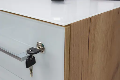 Rollcontainer GWEN - Eiche Nachbildung, Weiß