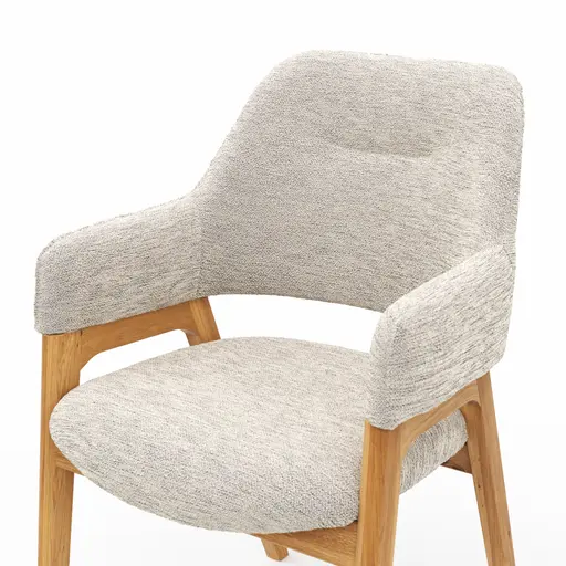 Armlehnstuhl Flore 1 - Stoff, Creme