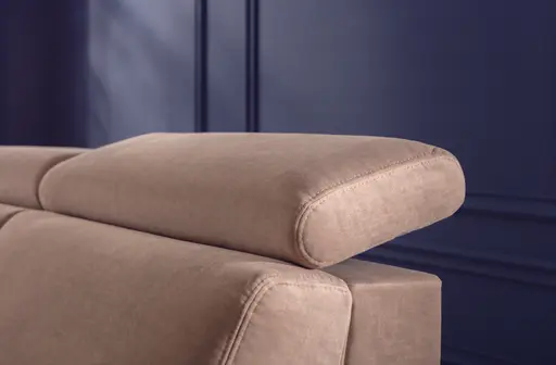 Sofa Lakeville 3 - inkl. Schlaffunktion und Kopfstütze verstellbar, Stoff, Haselnuss