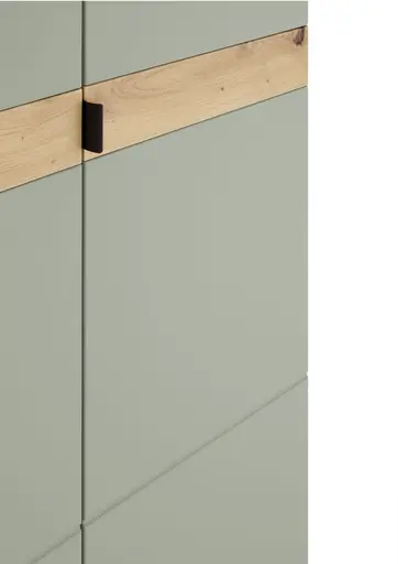 Garderobenschrank - B ca. 75 cm, Schilfgrün, Artisan Eiche Nachbildung