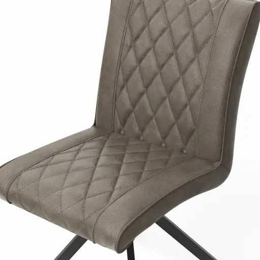 Stuhl Cambridge - drehbar, Leder, Taupe