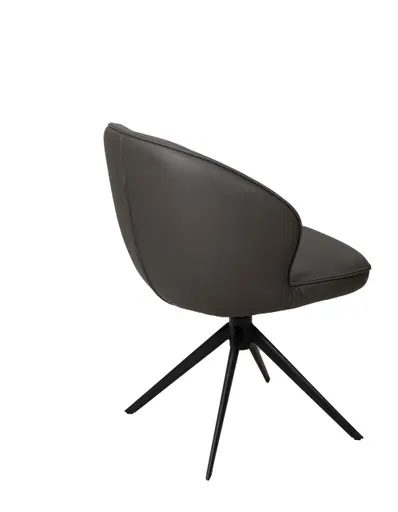 Stuhl MERRITH - drehbar, Leder, Dunkelbraun