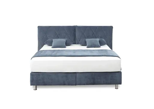 Boxspringbett - Liegefläche ca. 180x200 cm, Stoff, Blau