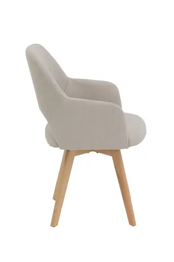 Armlehnstuhl - drehbar, Stoff, Beige